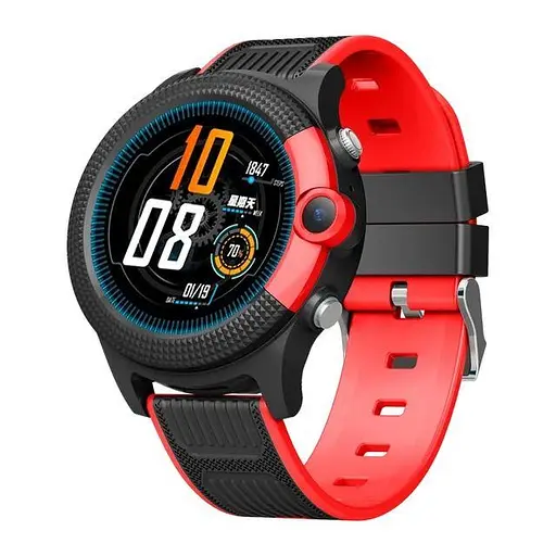 Смарт-годинник дитячі LEMFO D36 4G з камерою WI-FI GPS SIM-карта геозабором силіконовий ремінець Black Red (16735)