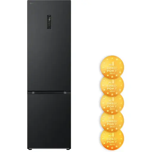 Холодильник LG с нижним морозильным отделением 203x60х68 холод.отд. 277 л мороз.отд. 110л 2дв. А++ NF инв. диспл. внеш. зона светильников Metal Fresh черный - фото 3