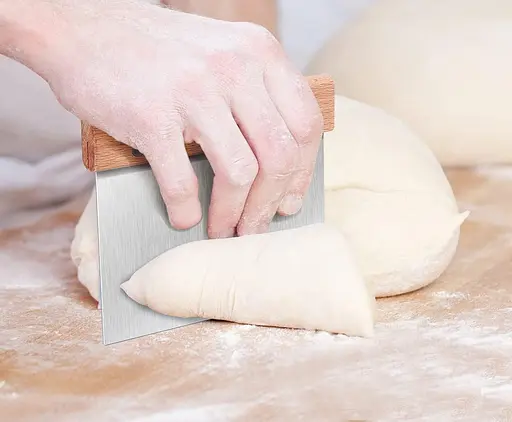 Набір із 2 шпателей шкребків для тіста з неіржавкої сталі з дерев'яною ручкою, Kitchen Master 85264 - фото 6