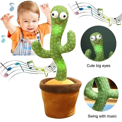 Игрушка танцующий кактус Dancing Cactus с музыкой, светом и повторением - фото 2