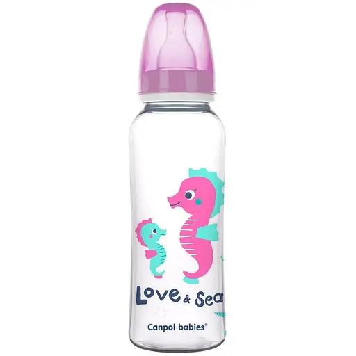 Пляшечка Canpol babies PP Love & Sea 250 мл рожева (59/400_pin)