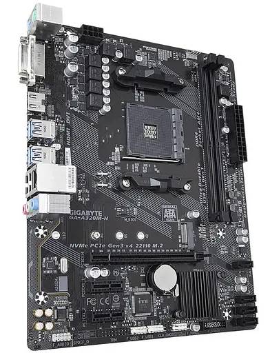 Материнская плата Gigabyte GA-A320M-H (GA-A320M-H) (Socket AM4, AMD A320, Micro-ATX) Б/у - фото 3