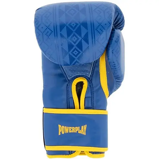 Перчатки боксерские PowerPlay PP 3021 Ukraine Blue/Yellow - 14 унций - фото 3