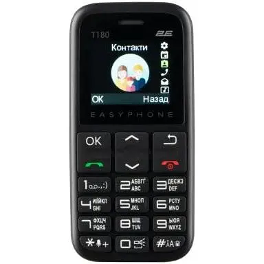 Кнопковий телефон 2E T180 2020 Dual SIM чорний - фото 1