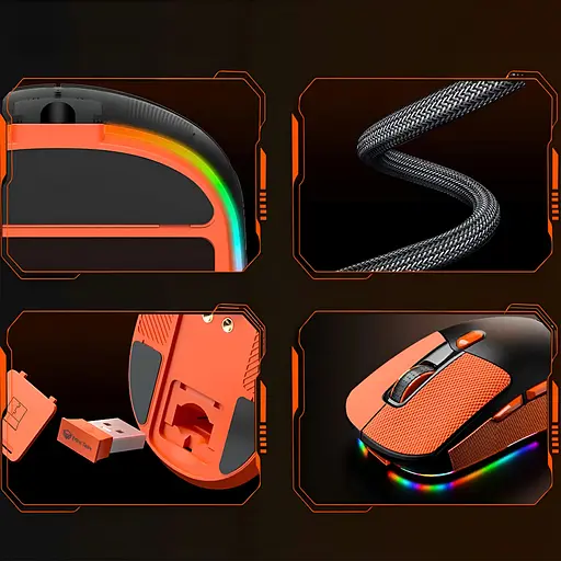 Беспроводная мышь MEETION GW38 2.4G+Bluetooth с магнитной зарядкой черная - фото 10