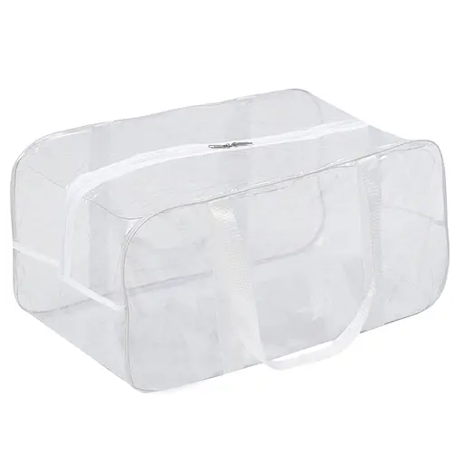 Прозрачная сумка в роддом размер L 50 х 25 х 30 см (белая) - фото 1