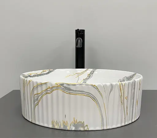 Умивальник VBI Brindisi M stains glossy накладний VBI-014103, Мармур - фото 4