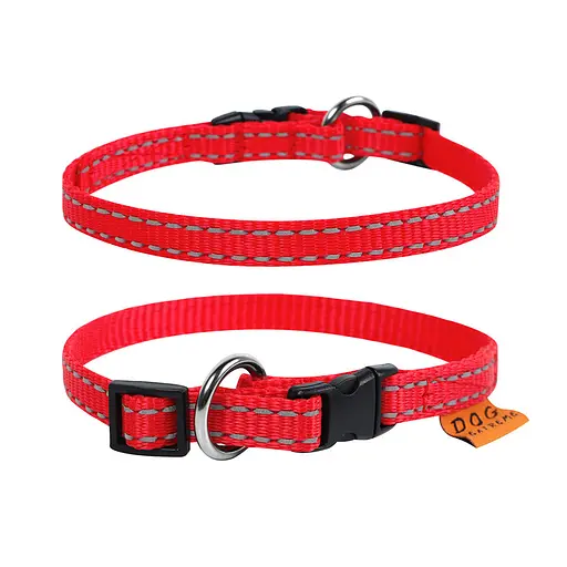 Ошейник "Dog Extreme" из нейлона регулируемый (ширина 14мм длина 23-35см) красный