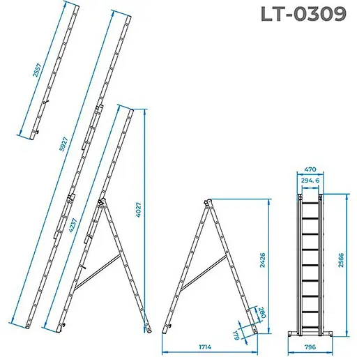Драбина Intertool LT-0309 (140437) - фото 4