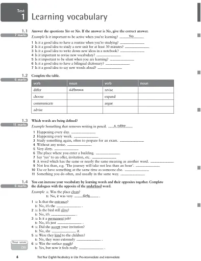 Test Your English Vocabulary in Use Pre-intermediate and Intermediate with Answers 3rd Edition - фото 2
