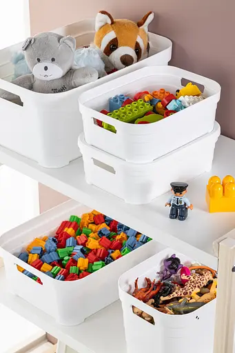 Корзина Idea Home Pyramid с крышкой 2.8 л 24x18.3x8.5 см белая (00637 White) - фото 5