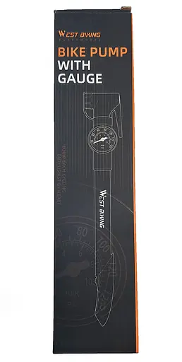 Насос велосипедный West Biking YP0711162 с манометром черно-оранжевый 140 Psi (G0001536) - фото 3