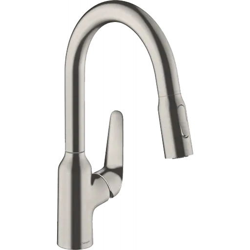 Смеситель для кухни Hansgrohe M42-H180 с выдвижным изливом Stainless Steel Finish 71801800 Нержавеющая сталь - фото 1