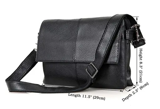 Кожаная мужская сумка через плечо John McDee 21х29х6 см nsa0001288 - фото 3