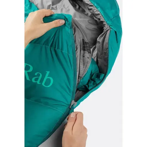 Спальник Rab Alpine 400 Wmns Atlantis Regular L лівий Turquoise (1033-RB QSD-28-ATL-REG-LZ) - фото 5