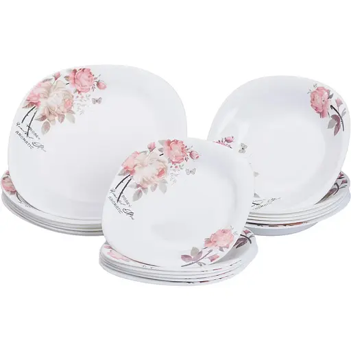 Столовый сервиз Yiwu на 6 персон фарфоровый Harmony белый HP-7-714 - фото 1