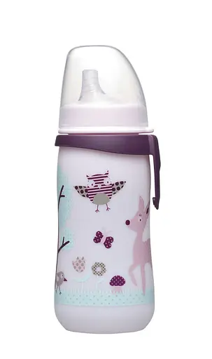 Поилка "First cup" с широкой горловиной 330 мл. Девочка Система "Actiflex" Nip - фото 1