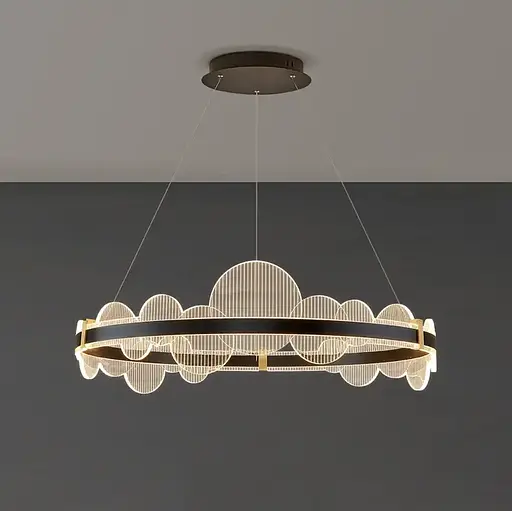 Світлодіодна люстра Ореол PJ913 (80см) Чорна