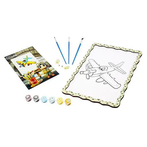 Дитячий набір для розпису по дереву "Літачок" Puz-22953 формат А4 - фото 3