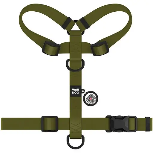 Шлея для собак Waudog Magnet водостійка анатомічна Н-подібна з QR-паспортом, магнітна пряжка-фастекс, L - фото 3