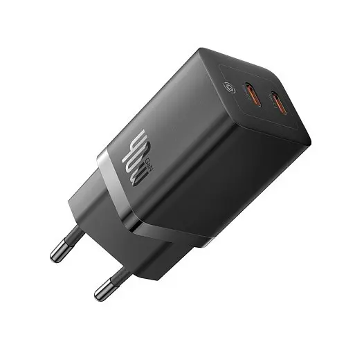 Мережевий зарядний пристрій Baseus GaN5 Pro Fast Charger C+C 40W EU чорний CCGP180101 - фото 3
