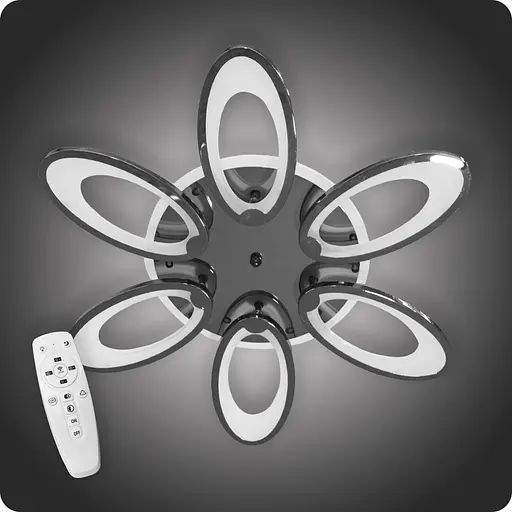 Люстра світлодіодна 517 Dlight 3color з пультом 100Вт Чорний Хром (01888) - фото 2