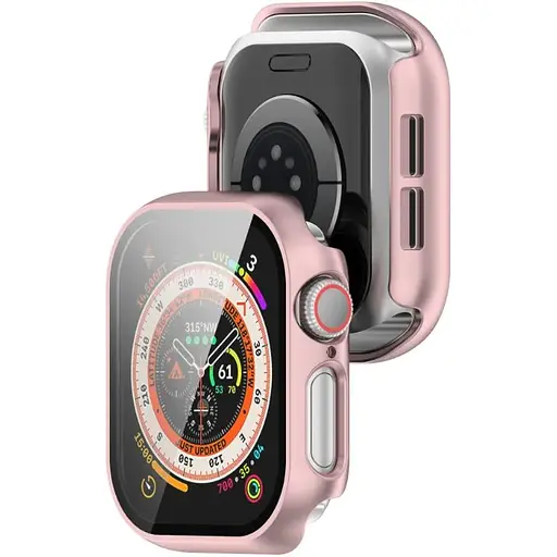 Чохол-накладка DK для Apple Watch 42mm (Series 10) Пластик Soft-Touch Glass Full Cover (pink rose) - фото 2