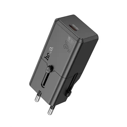 Мережевий зарядний пристрій Hoco AC25 Mini single port PD30W universal travel charger чорний - фото 3