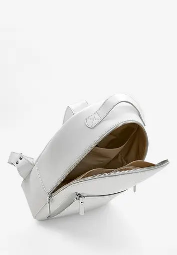 Кожаный рюкзак Groove M белый - фото 5