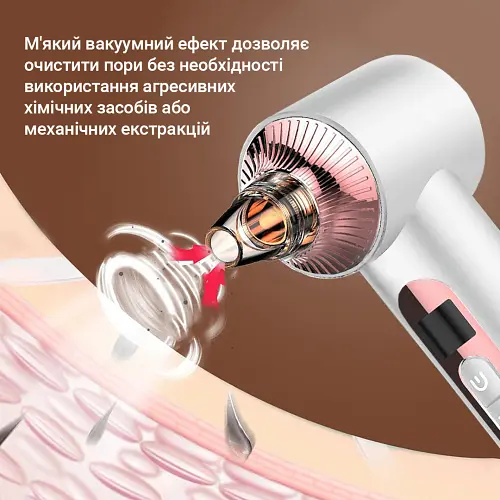 Очищувач шкіри та пор AIMED Vision Pore Cleaner Hot&Cold вакуумний з камерою білий - фото 5