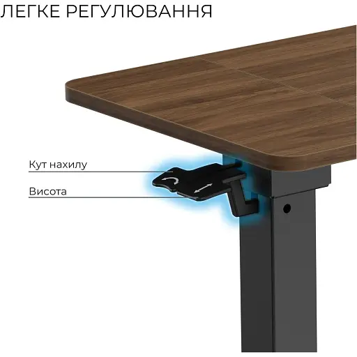 Приставний комп'ютерний стіл OfficePro ODM320DW Dark Wood/Black - фото 6