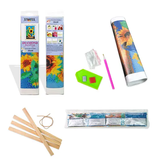  Алмазная мозаика Strateg Леопард в ярких цветах 40х50 см без подрамника (JSFH85885) - фото 2