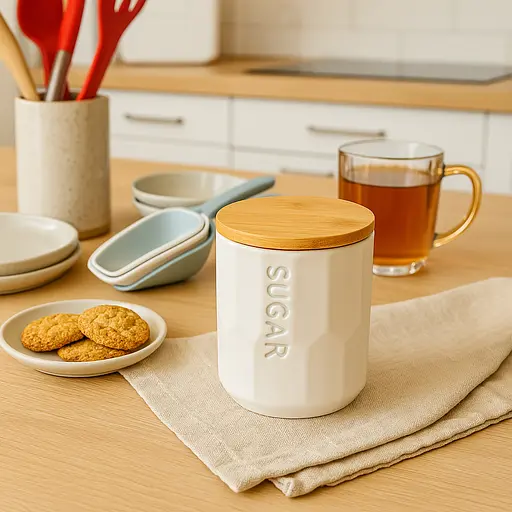 Банка для сахара "Modern" 900 мл. Стеклянная емкость с крышкой для сахара [MD] - фото 2