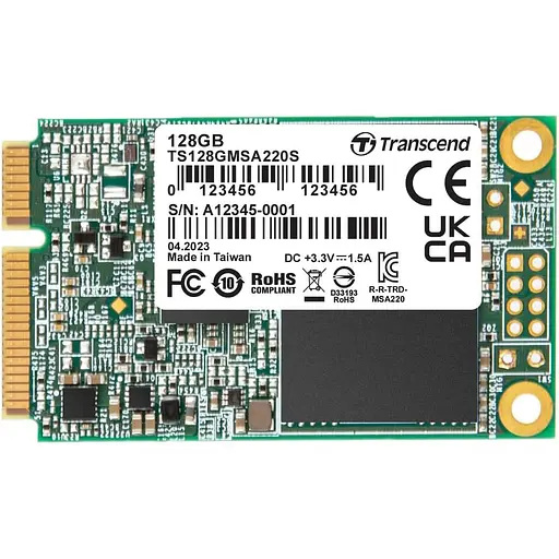 Накопичувач SSD Transcend mSATA 128GB 3D NAND DRAM-less (MSA220S) - фото 1
