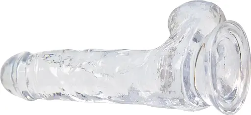 Прозорий фалоімітатор Addiction - Clear Dildo with Balls 7″, віброкуля в подарунок - фото 3