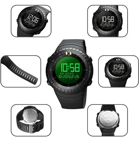 Чоловічий спортивний годинник Skmei 1992 (Чорний) - фото 9