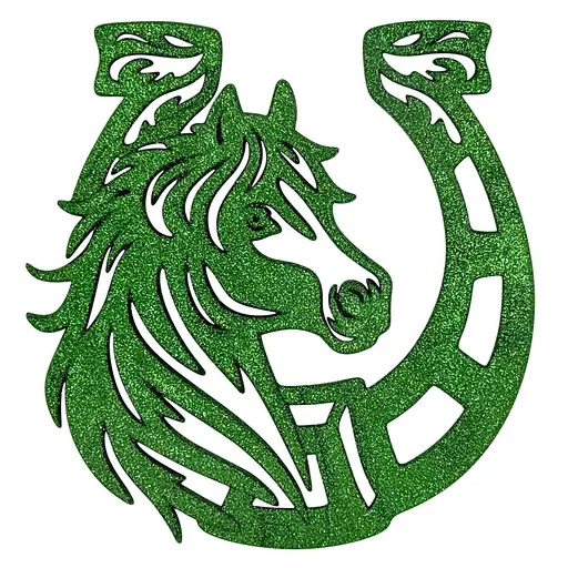 Елочная игрушка MIS LT Лошадь-подкова 11х11х0,5 см зеленый - фото 1