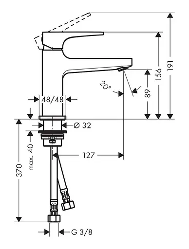 Змішувач Hansgrohe Metropol 100 для умивальника з донним клапаном push-open Brushed Black Chrome 32500340 Шліфований чорний хром - фото 2