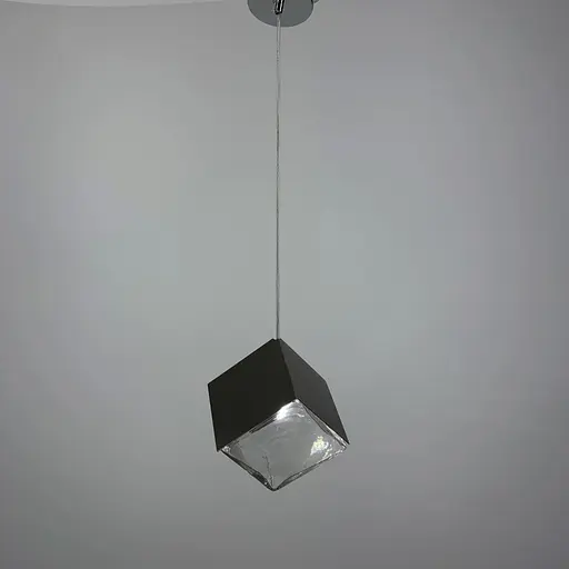 Підвіс в хромовому корпусі із прозорим квадратним плафоном Line.F MJ 89 CR - фото 9