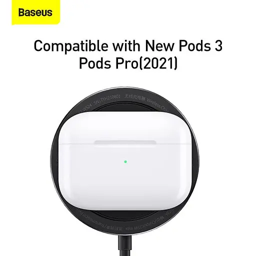 Зарядний пристрій Qi BASEUS Simple Magnetic Stand Wireless Charger 15W Max (CCJJ000001) чорний - фото 3