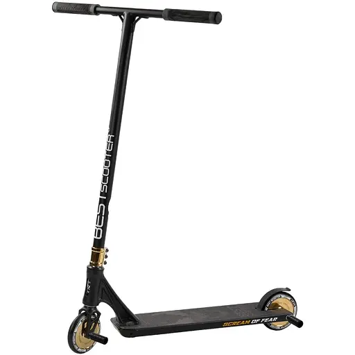 Самокат трюковий Best Scooter 69х12.5х93 см Чорно-золотистий 000231439