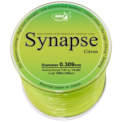 Волосінь Katran Synapse Citron 1000 м (лимон.) 0.309 мм 15.45 lb/7.01 кг