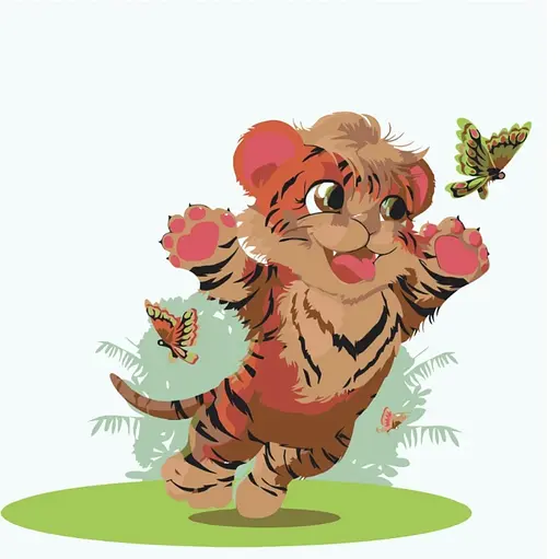 Набір для розпису по номерах Тигреня, Strateg, з лаком, 30x30 см, ES040