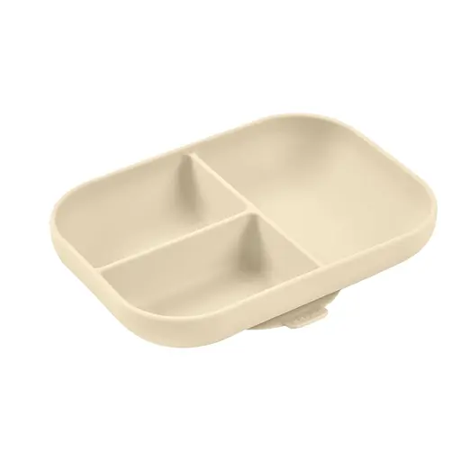 Тарелка Beaba силиконовая порционная бежевый (913614)