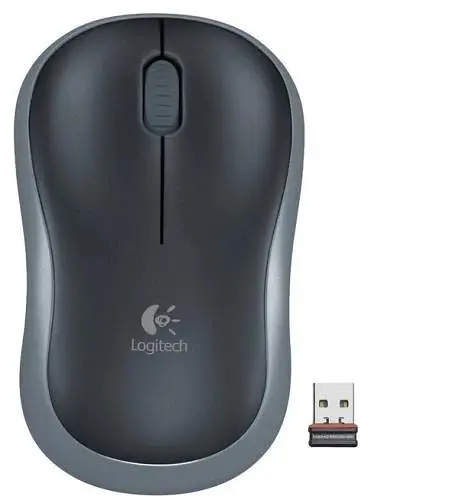 Мышь Logitech M185, серая/черная, USB, беспроводная, оптическая, 1000 dpi, 3 кнопки, 1xAA (910-002235) - фото 1