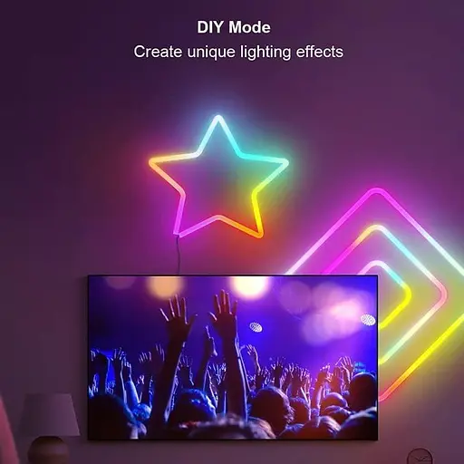 Світлодіодна стрічка LPDISPLAY Neon 3 м, функція DIY RGBIC Light Strip, синхронізація з музикою, працює з Alexa - фото 6
