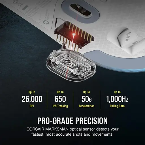 Миша Corsair M75 Wireless Lightweight White (CH-931D011-EU) - фото 7