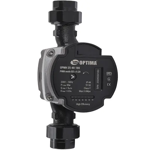 Насос циркуляционный энергосберегающий Optima PRIME UPMH 25-40AUTO 180 мм + гайки - фото 2