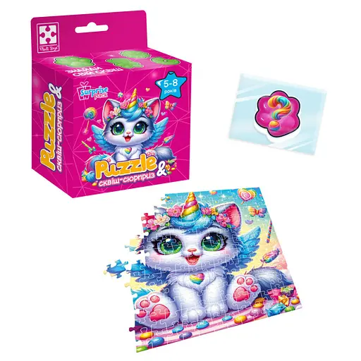 Дитячі пазли з сюрпризом "Котик-єдиноріжка" Vladi Toys VT 8030-07, 180 деталей - фото 2