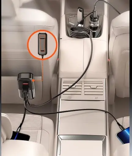 Автозарядный адаптер 4 выхода Toocki 120W TQ-CC28 2C+2A TCC2C2A-XJ01 черный - фото 5